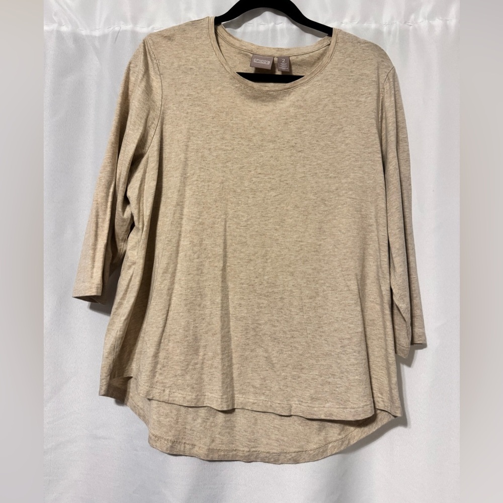 Chico's Beige Long Sleeve Women's Top